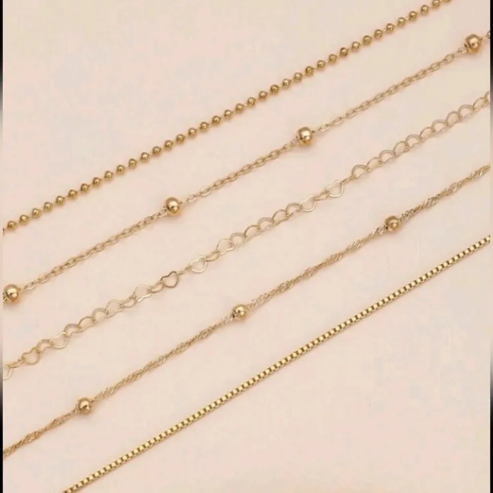 3 for 26 - 5pcs Multi layer Gold Bracelets